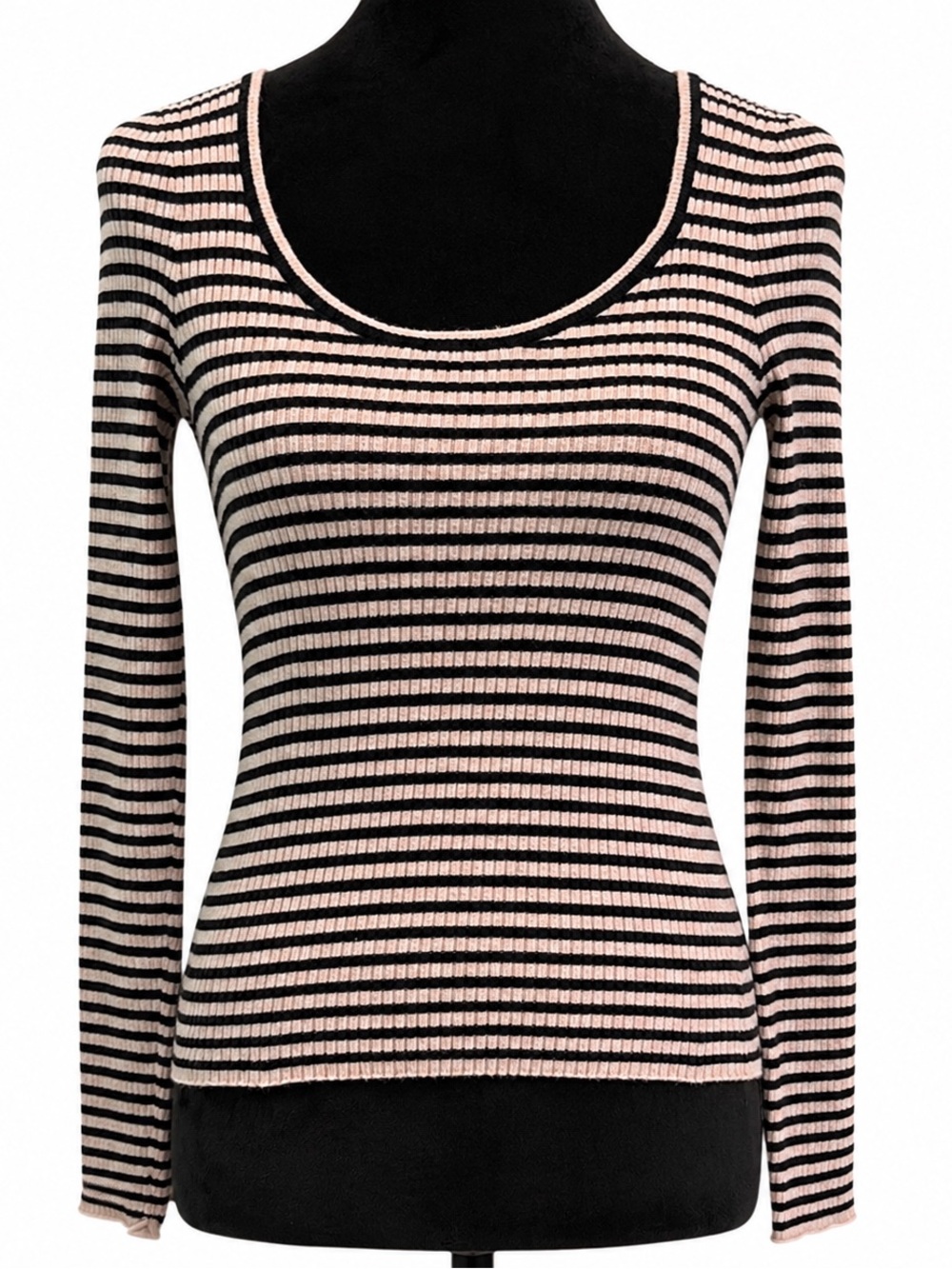 Universal Thread Black and Cream Striped Sweater